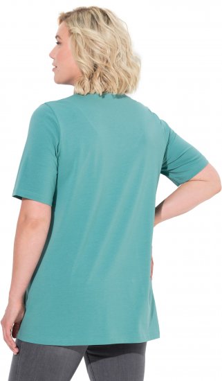 Ulla Popken Essential Notch Neck Stretch Tee Pale Green - Тениски - 