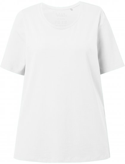 Ulla Popken Essential Round Neck Stretch Tee Snow White - Тениски - 