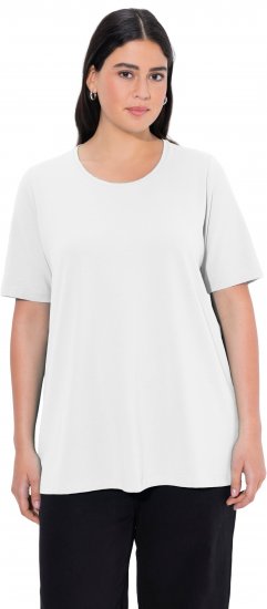 Ulla Popken Essential Round Neck Stretch Tee Snow White - Тениски - 