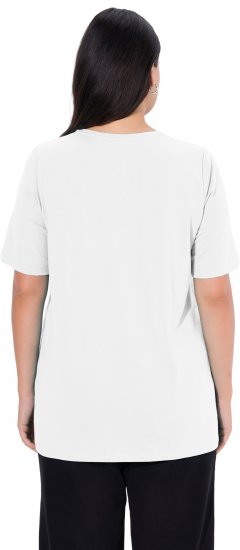 Ulla Popken Essential Round Neck Stretch Tee Snow White - Тениски - 