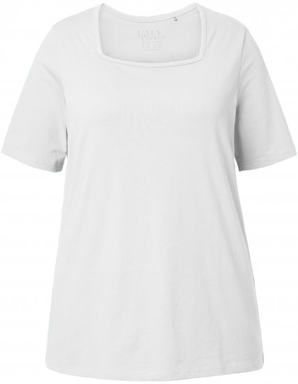 Ulla Popken Essential Square Neck Stretch Tee Snow White - Тениски - 