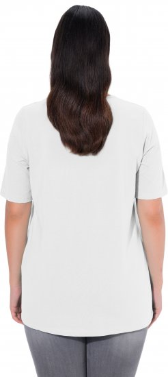 Ulla Popken Essential Square Neck Stretch Tee Snow White - Тениски - 