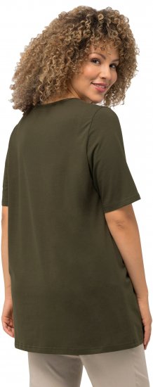 Ulla Popken Essential Square Neck Stretch Tee Forest Green - Тениски - 