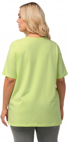 Ulla Popken Essential Square Neck Stretch Tee Lime Green - Тениски - 