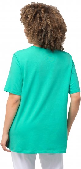 Ulla Popken Essential Square Neck Stretch Tee Turquoise Green - Тениски - 