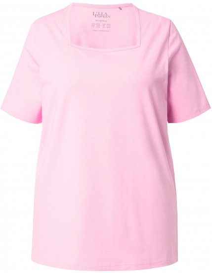 Ulla Popken Essential Square Neck Stretch Tee Pink - Тениски - 