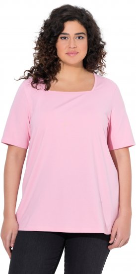 Ulla Popken Essential Square Neck Stretch Tee Pink - Тениски - 