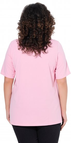 Ulla Popken Essential Square Neck Stretch Tee Pink - Тениски - 