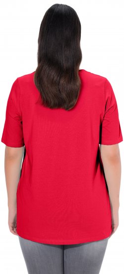 Ulla Popken Essential Square Neck Stretch Tee Red - Тениски - 