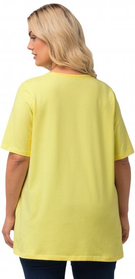 Ulla Popken Essential Square Neck Stretch Tee Lemon Yellow - Тениски - 