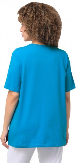Ulla Popken Essential Square Neck Stretch Tee Sapphire Blue - Тениски - 