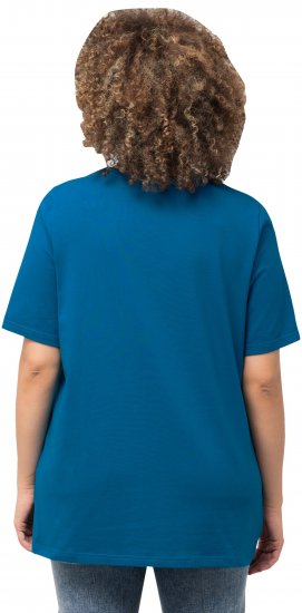 Ulla Popken Essential Square Neck Stretch Tee Medium Blue - Тениски - 