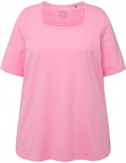Ulla Popken Essential Square Neck Stretch Tee Light Pink - Тениски - 