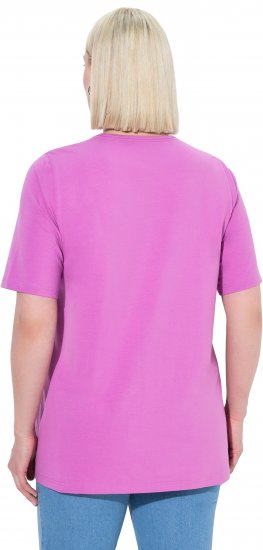 Ulla Popken Essential Square Neck Stretch Tee Cool Pink - Тениски - 
