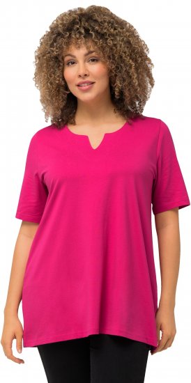 Ulla Popken Essential Square Neck Stretch Tee Fuchsia Pink - Тениски - 