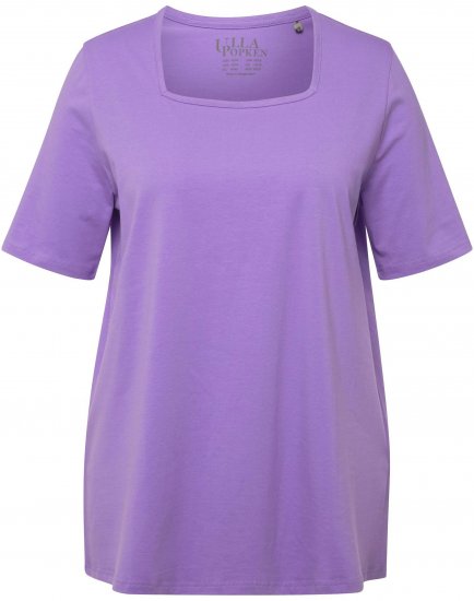 Ulla Popken Essential Square Neck Stretch Tee Pale Lilac - Тениски - 
