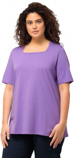 Ulla Popken Essential Square Neck Stretch Tee Pale Lilac - Тениски - 