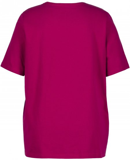 Ulla Popken Essential Square Neck Stretch Tee Magnolia Red - Тениски - 