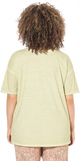 Ulla Popken Cold Dye Ruffle Edge Pocket Tee Pistachio - Тениски - 