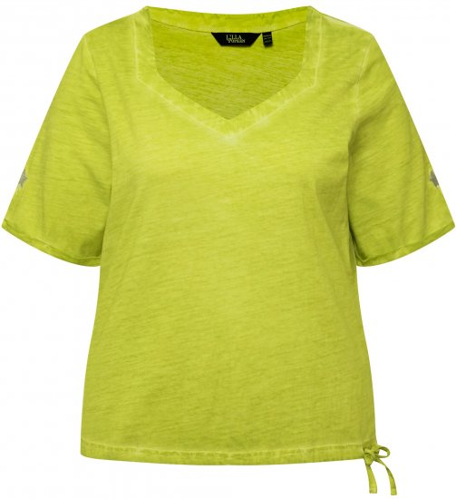 Ulla Popken Cold Dyed Sweetheart Neckline Short Sleeve Tee Apple Green - Тениски - 