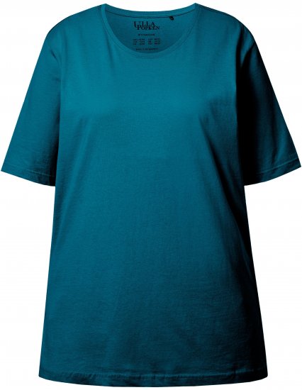 Ulla Popken Basic Round Neck Short Sleeve Relaxed Fit T-Shirt Dark Green - Тениски - 