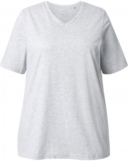Ulla Popken Eco Cotton Basic T-Shirt 2-Pack Grey/Pink - Тениски - 