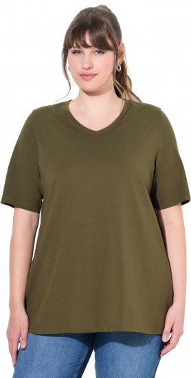 Ulla Popken Eco Cotton Basic T-Shirt 2-Pack Green/Black - Тениски - 