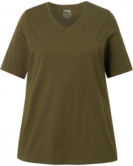Ulla Popken Eco Cotton Basic T-Shirt 2-Pack Green/Black - Тениски - 