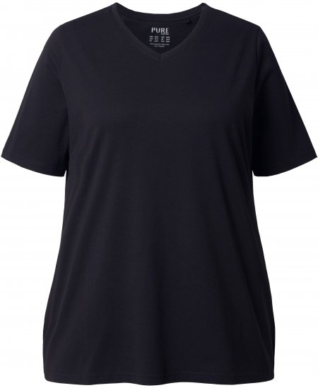 Ulla Popken Eco Cotton Basic T-Shirt 2-Pack Black/Red - Тениски - 