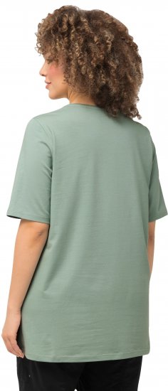Ulla Popken Essential Round Neck Stretch Tee Light Moss Green - Тениски - 