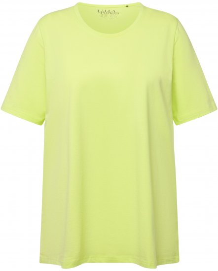 Ulla Popken Essential Round Neck Stretch Tee Lime Green - Тениски - 