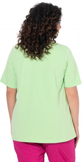 Ulla Popken Essential Round Neck Stretch Tee Light Green - Тениски - 