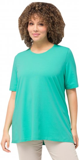 Ulla Popken Essential Round Neck Stretch Tee Turquoise - Тениски - 