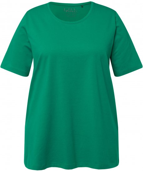 Ulla Popken Essential Round Neck Stretch Tee Emerald Green - Тениски - 