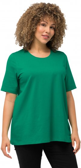 Ulla Popken Essential Round Neck Stretch Tee Emerald Green - Тениски - 