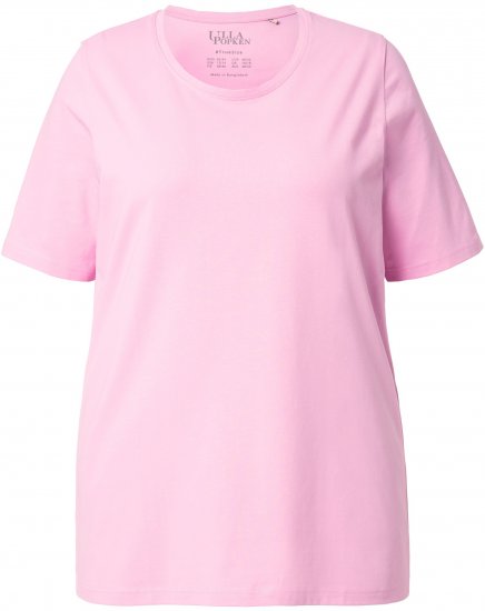 Ulla Popken Essential Round Neck Stretch Tee Pink - Тениски - 