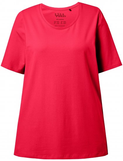 Ulla Popken Essential Round Neck Stretch Tee Red - Тениски - 