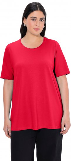 Ulla Popken Essential Round Neck Stretch Tee Red - Тениски - 
