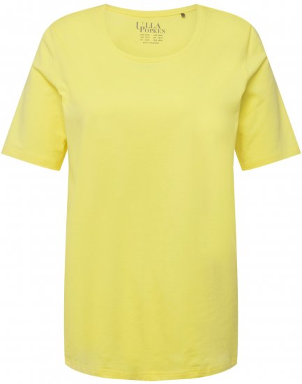 Ulla Popken Essential Round Neck Stretch Tee Lemon Yellow - Тениски - 