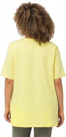 Ulla Popken Essential Round Neck Stretch Tee Lemon Yellow - Тениски - 