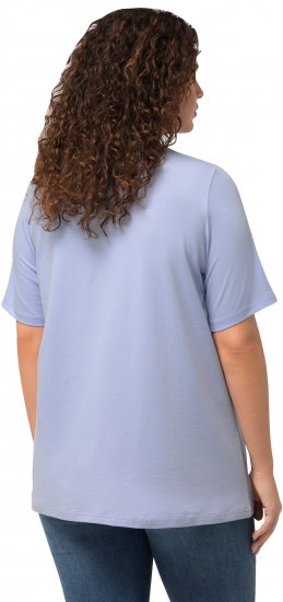 Ulla Popken Essential Round Neck Stretch Tee Sky Blue - Тениски - 
