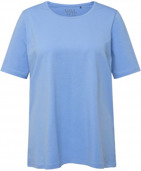 Ulla Popken Essential Round Neck Stretch Tee Cloud Blue - Тениски - 