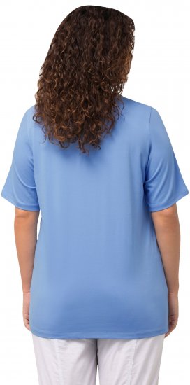Ulla Popken Essential Round Neck Stretch Tee Cloud Blue - Тениски - 