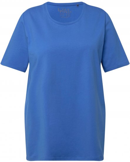Ulla Popken Essential Round Neck Stretch Tee Royal Blue - Тениски - 