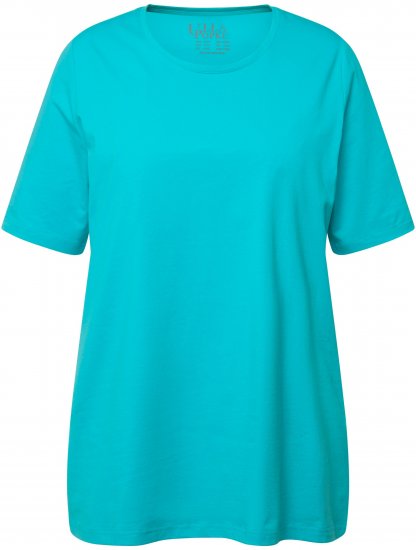 Ulla Popken Essential Round Neck Stretch Tee Deep Aqua - Тениски - 
