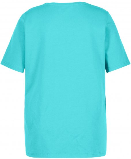 Ulla Popken Essential Round Neck Stretch Tee Deep Aqua - Тениски - 