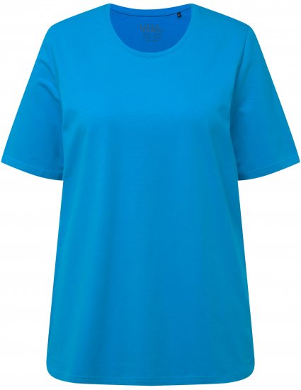 Ulla Popken Essential Round Neck Stretch Tee Sapphire Blue - Тениски - 