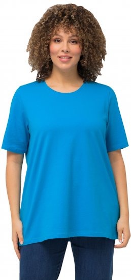 Ulla Popken Essential Round Neck Stretch Tee Sapphire Blue - Тениски - 
