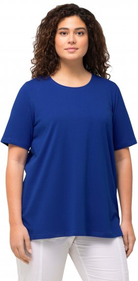 Ulla Popken Essential Round Neck Stretch Tee Cobalt Blue - Тениски - 