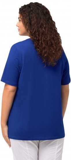 Ulla Popken Essential Round Neck Stretch Tee Cobalt Blue - Тениски - 